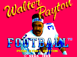 Walter Payton Football title screen for Sega Master System
